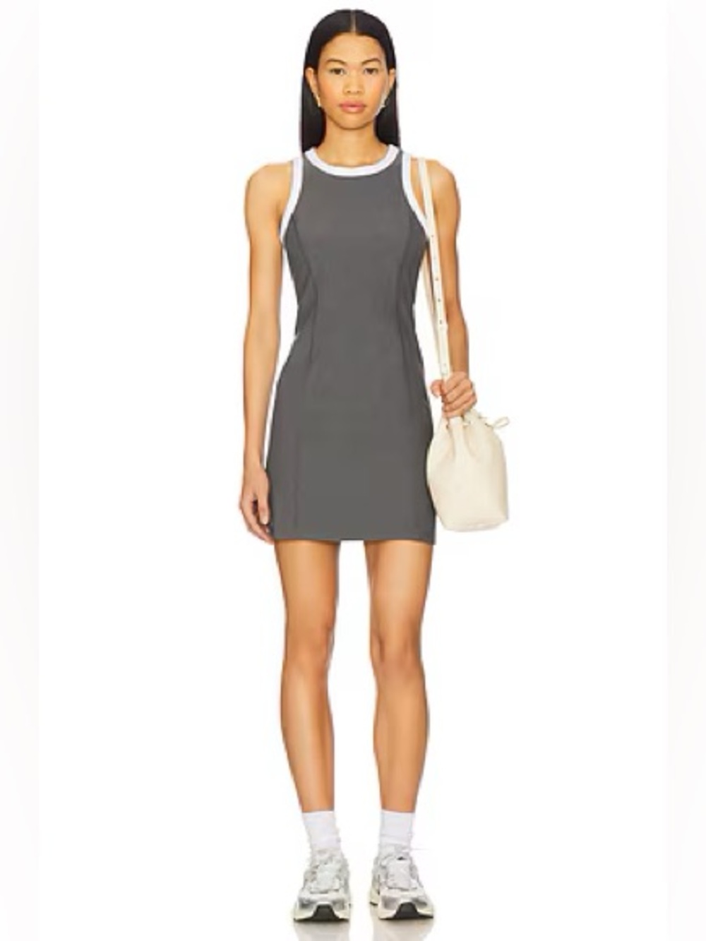 Beyond Yoga Spacedye Outlines Dress Gray & White – XL – NWT